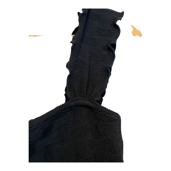 Cider Cropped Festival Top Shirt Blouse Concert Summer Black Ruffle strap Small - Picture 5 of 7